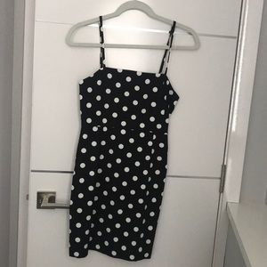 Mini black and shite polka dot dress